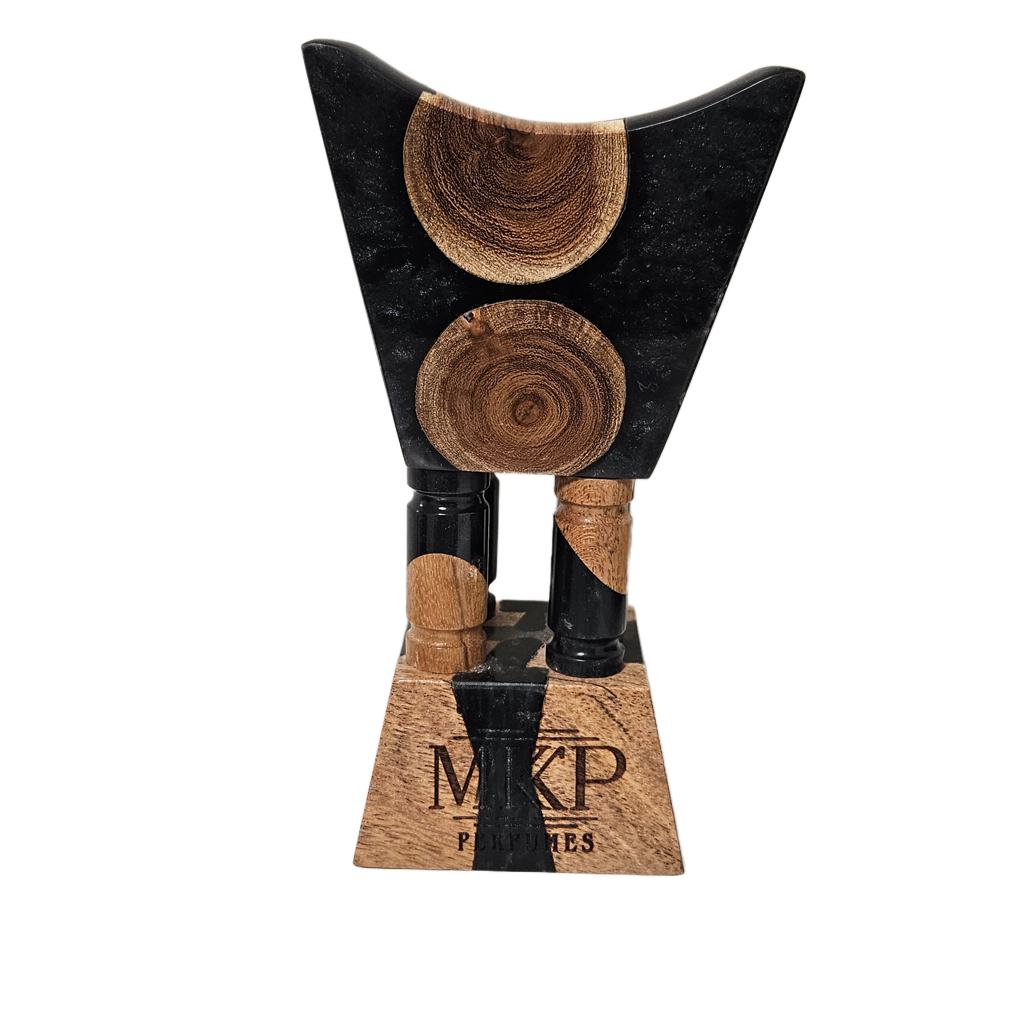 Acacia Wood and Epoxy Resin Bakhoor Incense Burner (Black)