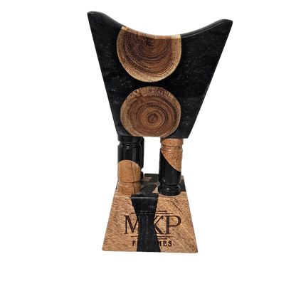 Acacia Wood and Epoxy Resin Bakhoor Incense Burner (Black)