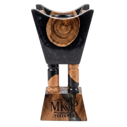 Acacia Wood and Epoxy Resin Bakhoor Incense Burner (Black)