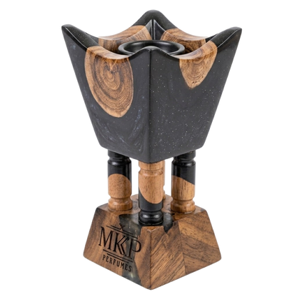 Acacia Wood and Epoxy Resin Bakhoor Incense Burner (Black)